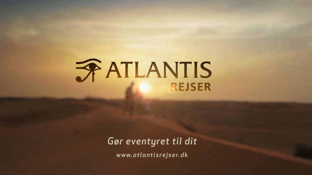 TV Commercial video production with motion graphics, editing and color grading for Danish Atlantis Rejser