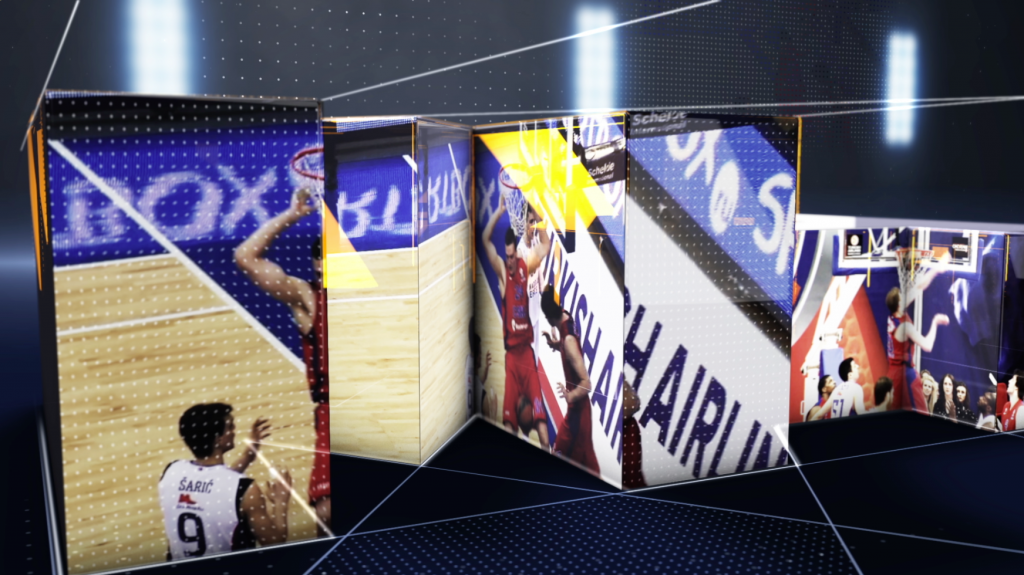 3d, live action and motion graphics title sequence for Match TV Basketball