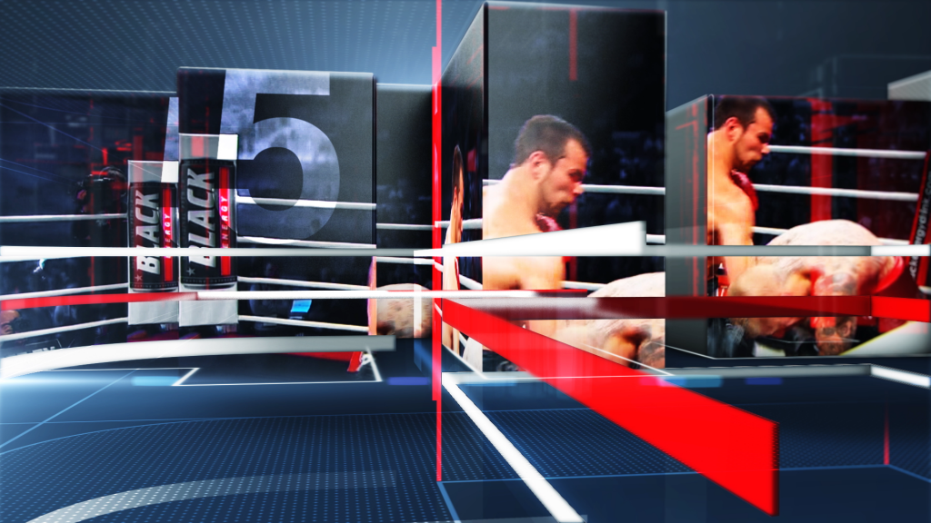 3d, live action and motion graphics title sequence for Match TV Boxing