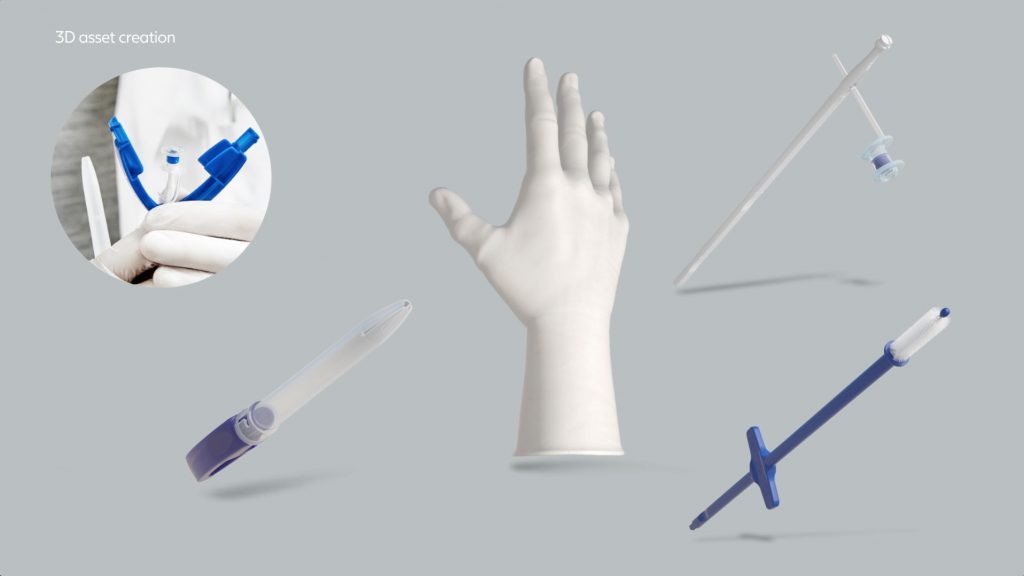 Timeline has developed a visual language for the medical industries and its conversion from physical manuals to 3D video graphics and explainer videos.